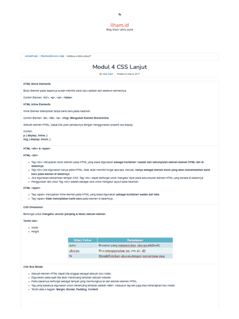 Modul 4 CSS Lanjut - Ilham - Id | PDF