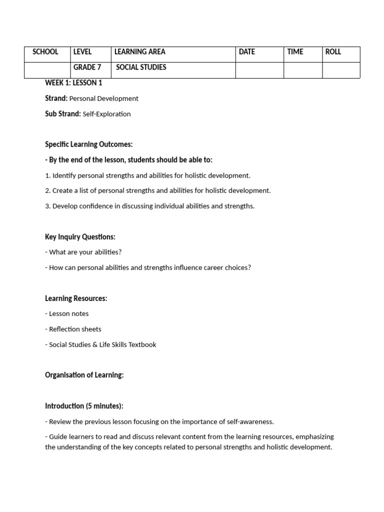 Grade 7 Social Studies Term 1 Plans | PDF | Entrepreneurship | Learning