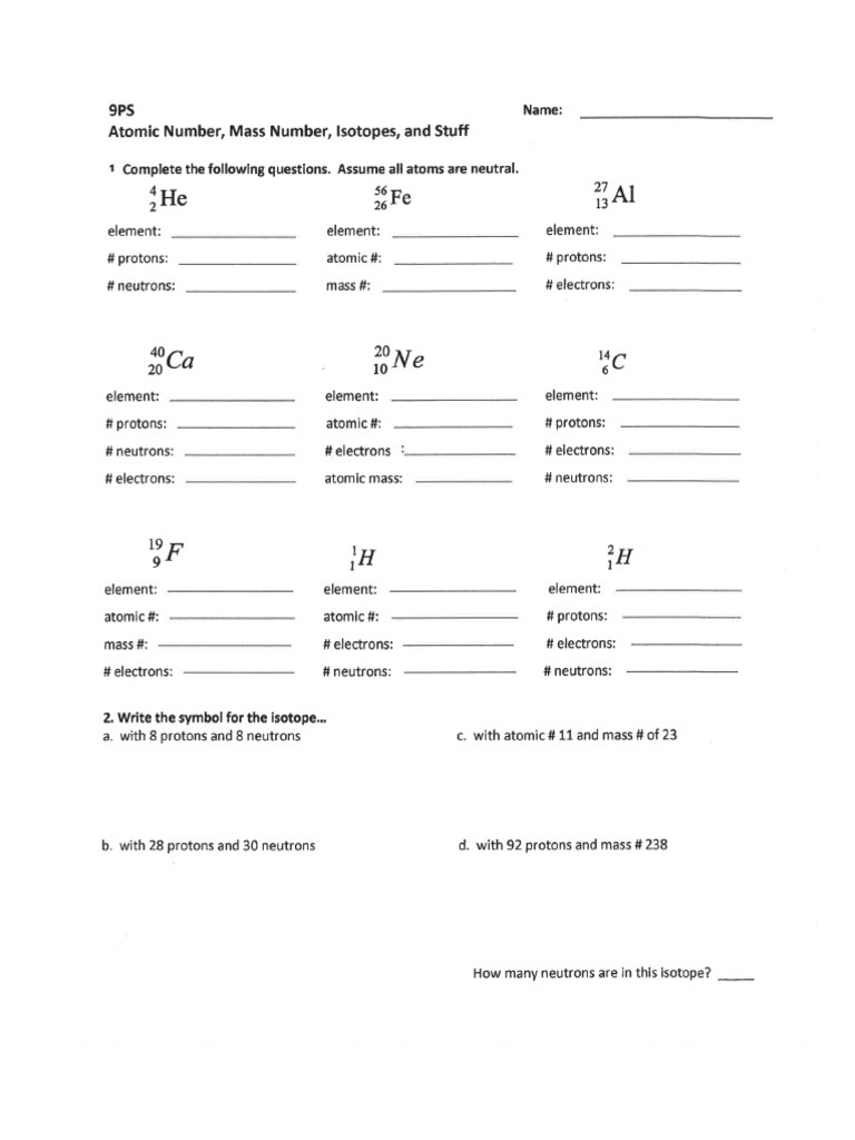 Atmoic Mass Isotopes and Stuff and KEY2 N | PDF