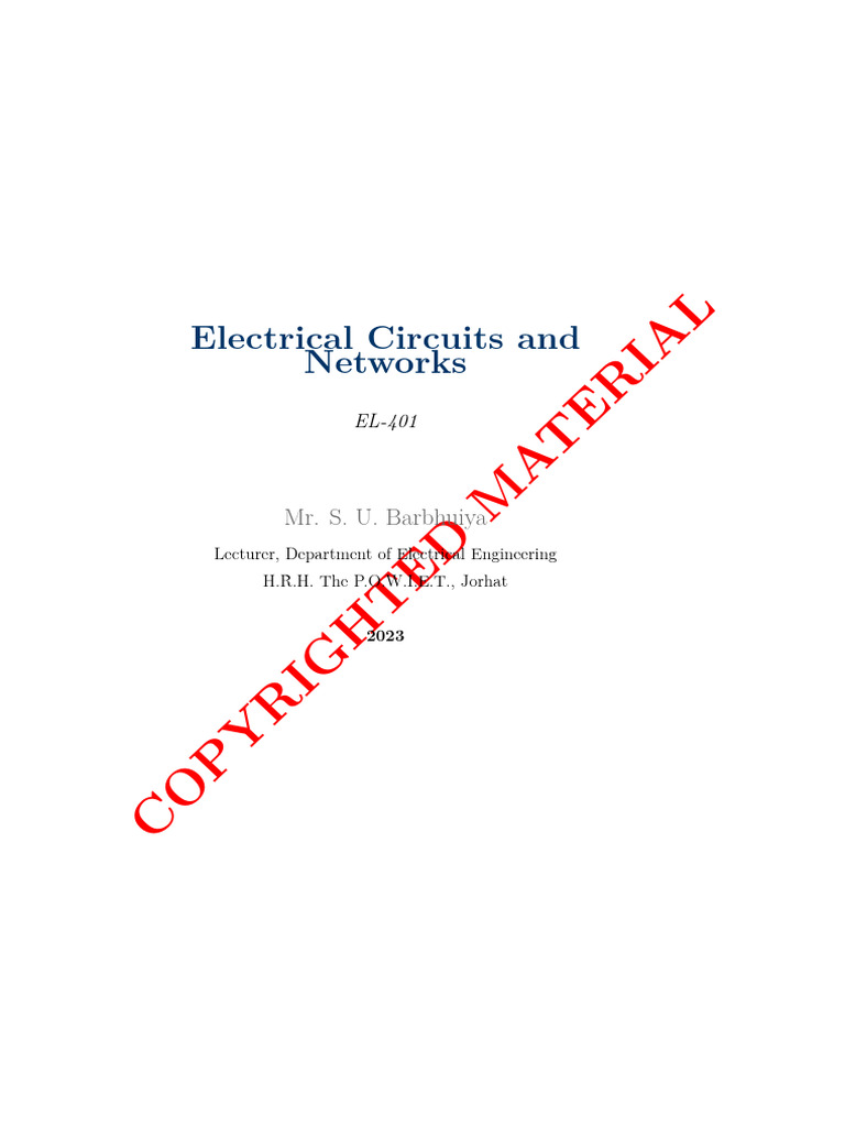Electrical Circuits: DC Network Theorems | PDF | Electrical Network ...