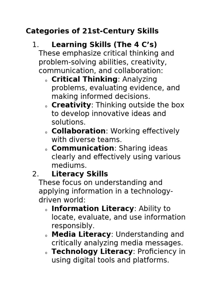 21st Century Skills | PDF