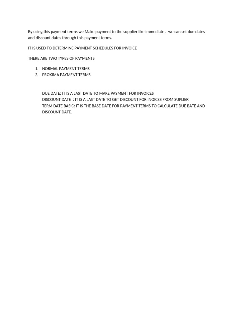Payment Terms | PDF