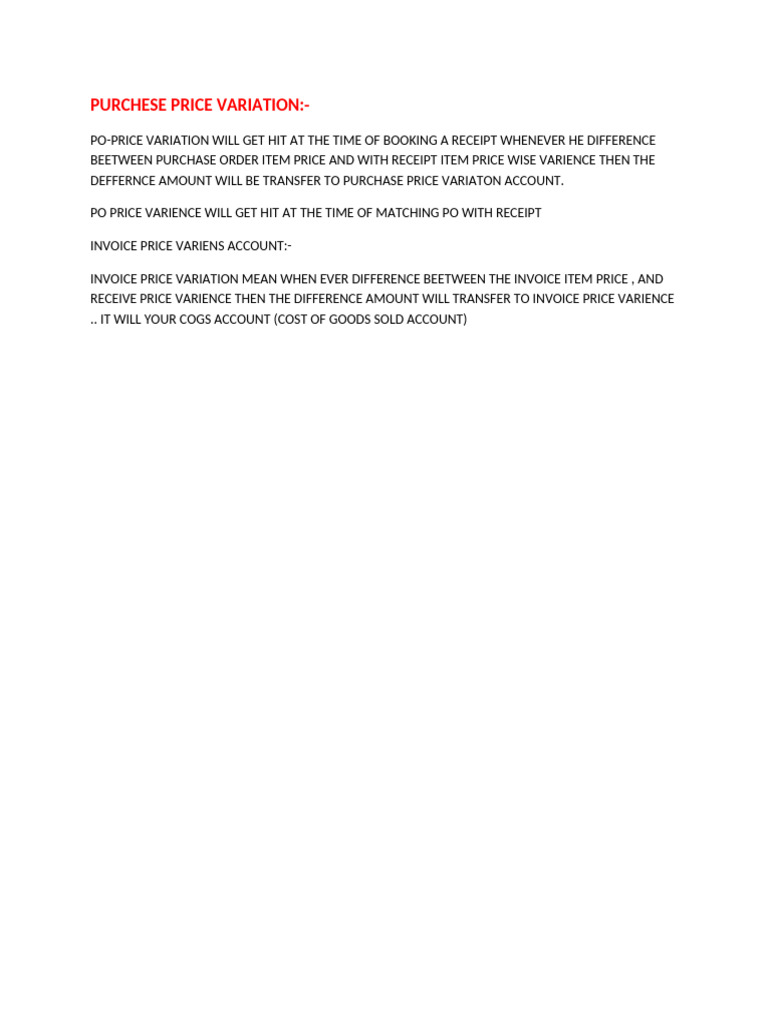 Purchase Price Variance Guide | PDF