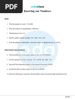 Class 5 Number System Worksheet - 1 | PDF