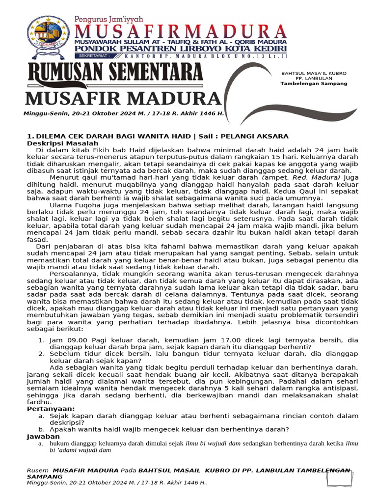 Rumusan Musafir | PDF