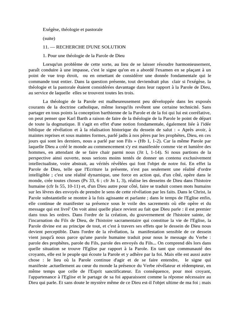 Théologie de la Parole de Dieu | PDF | Dieu | Théologie