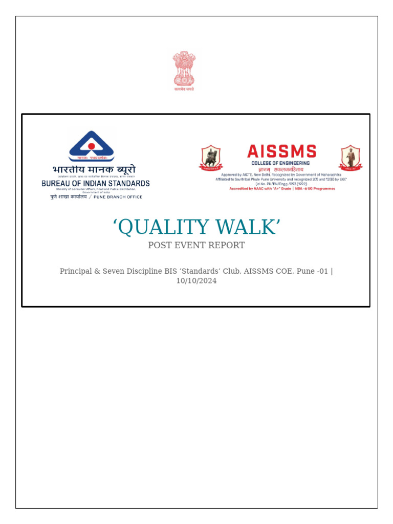 QUALITY WALK Report | PDF