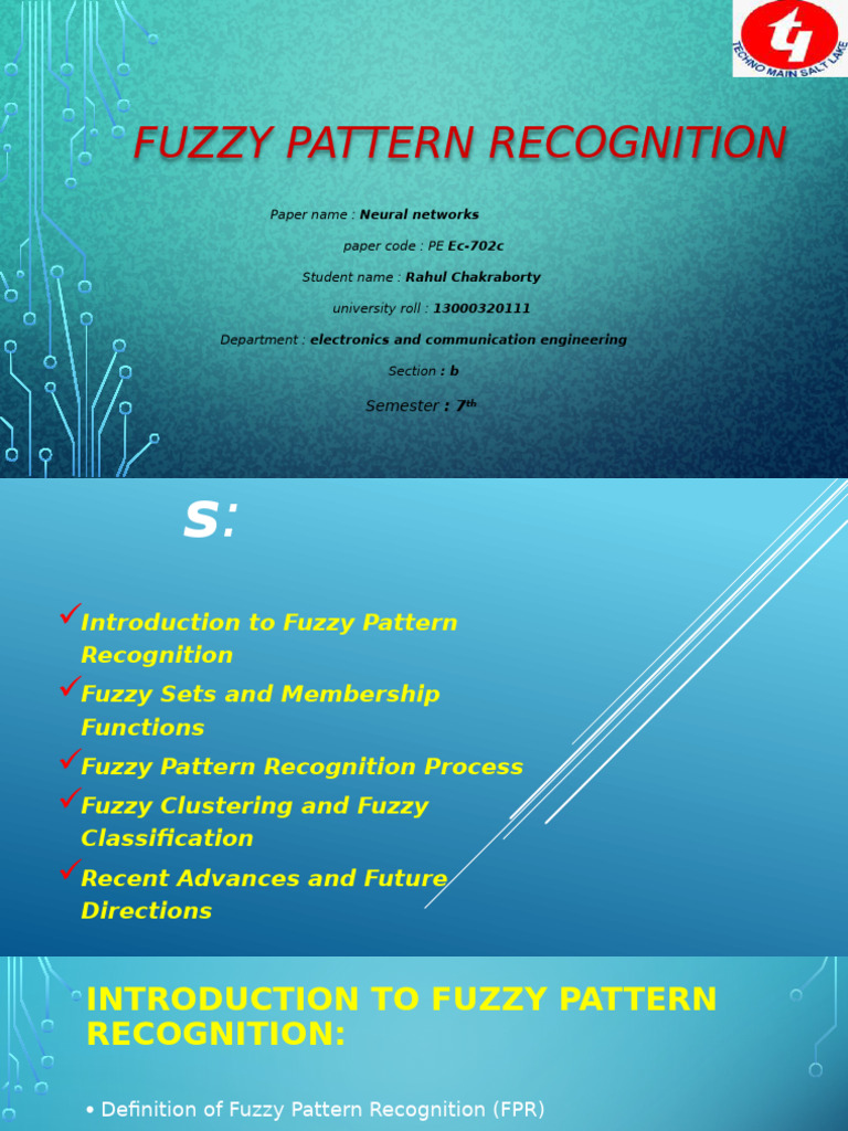 Fuzzy Pattern Recognition Overview | PDF | Fuzzy Logic | Cluster Analysis