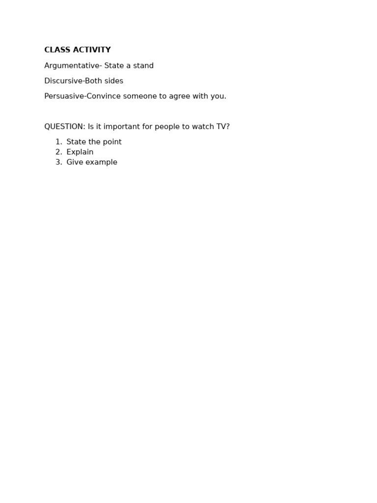 Class Activity | PDF