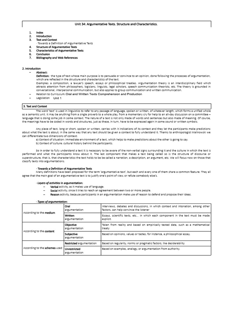 UNIT 34 NOTES | PDF | Argument | Theory