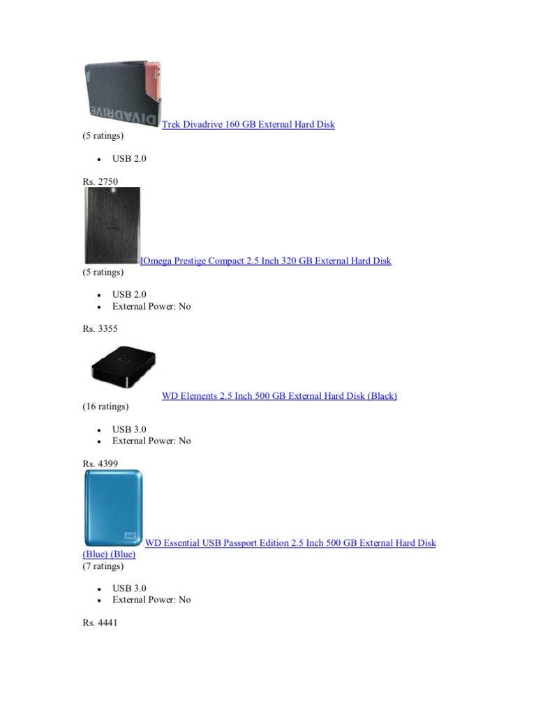 Trek Divadrive 160 GB External Hard Disk PDF Hard Disk Drive Usb