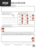 Fiches de réflexion sur le comportement scolaire | PDF
