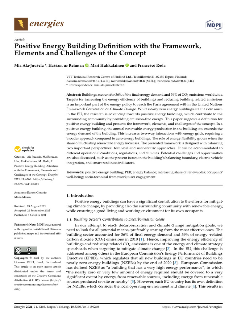 Positive Energy Building Framework Overview | PDF | Climate Change ...