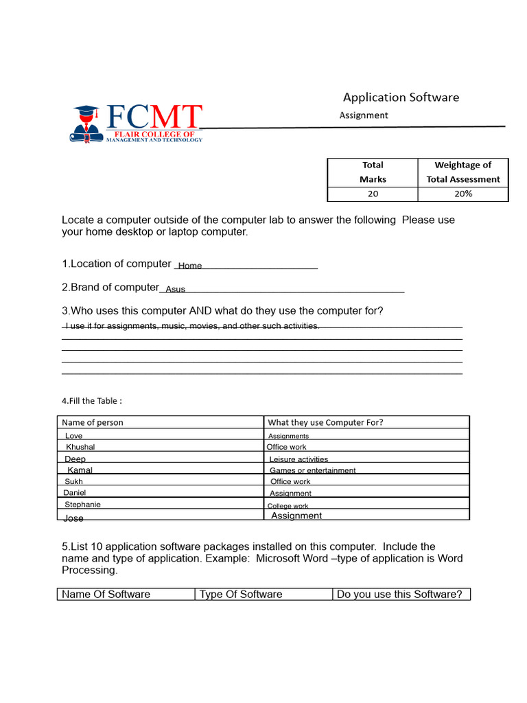 Application Software Assignment-1 PDF | PDF | Application Software ...