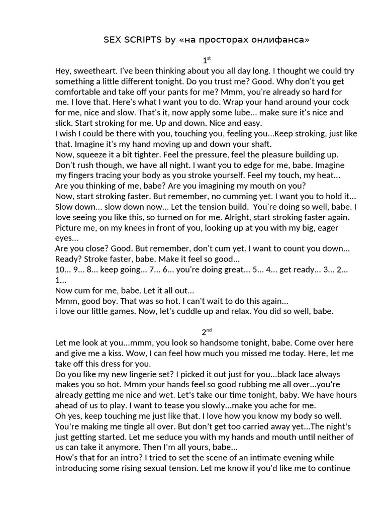 Erotic Roleplay Scripts for Adults | PDF | Human Sexuality