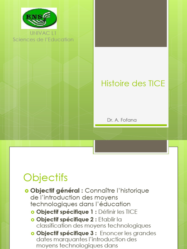 Histoire des TICE et leur définition | PDF | Cours en ligne ouvert à ...