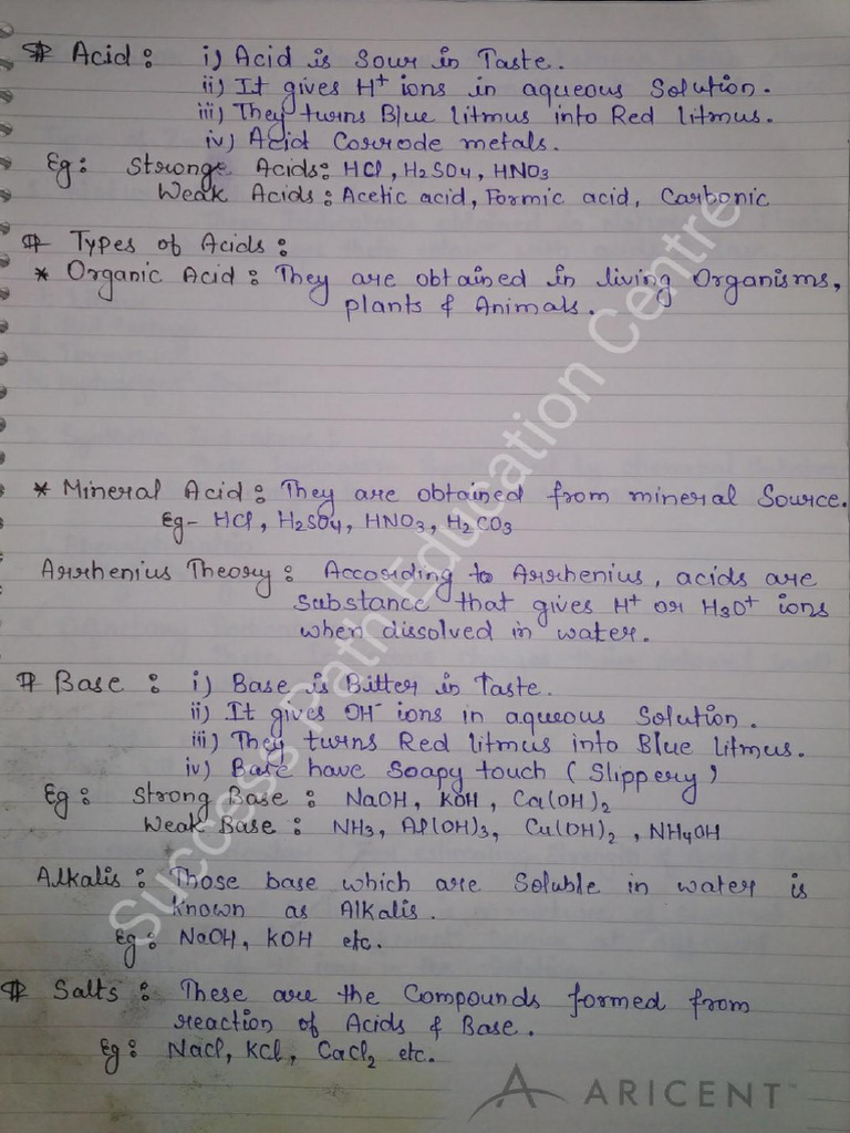 Acid Base & Salts (English) | PDF