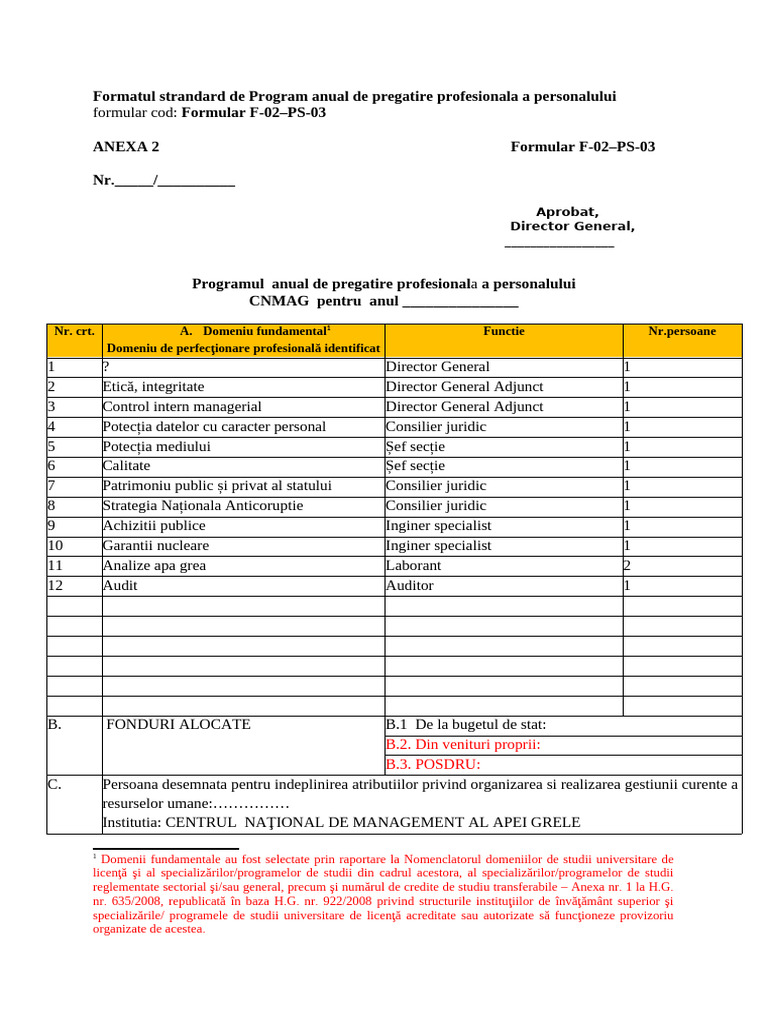 Plan Formare | PDF