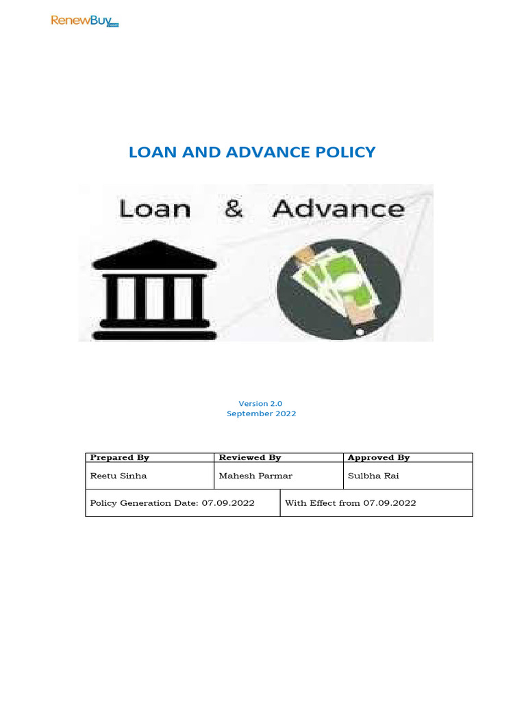 Employee Loan and Advance Policy | PDF | Employment | Salary