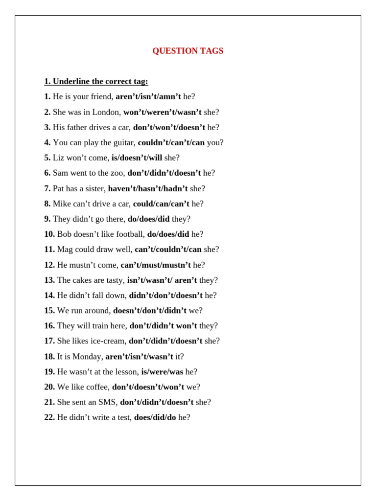 BT Question Tag | PDF