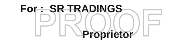 SR Tradings Proprietor Proof Document | PDF