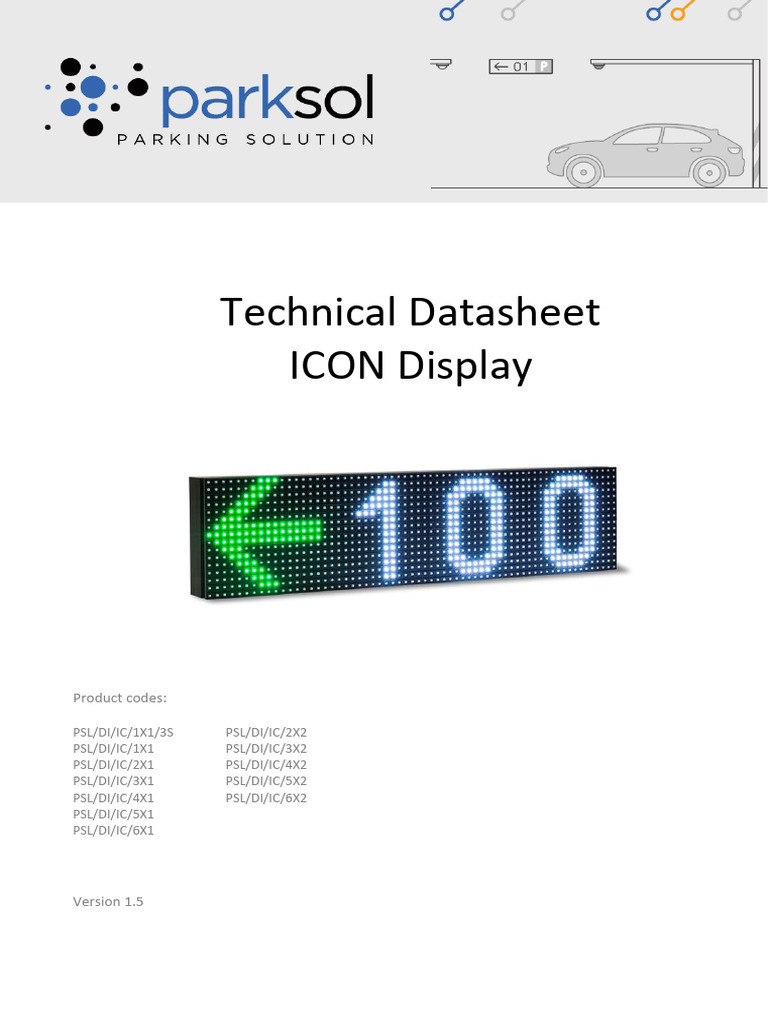 Datasheet ICON Display EN PDF v1.5 | PDF | Electrical Connector | Pixel