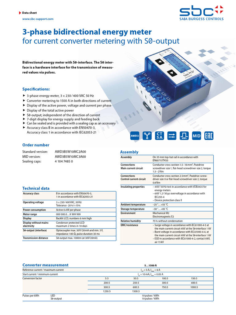 3-Phase Bidirectional Energy Meter | PDF | Alternating Current ...