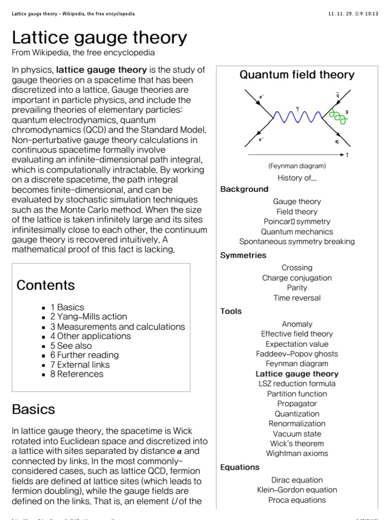 Lattice Gauge Theory Wikipedia, The Free Encyclopedia Standard