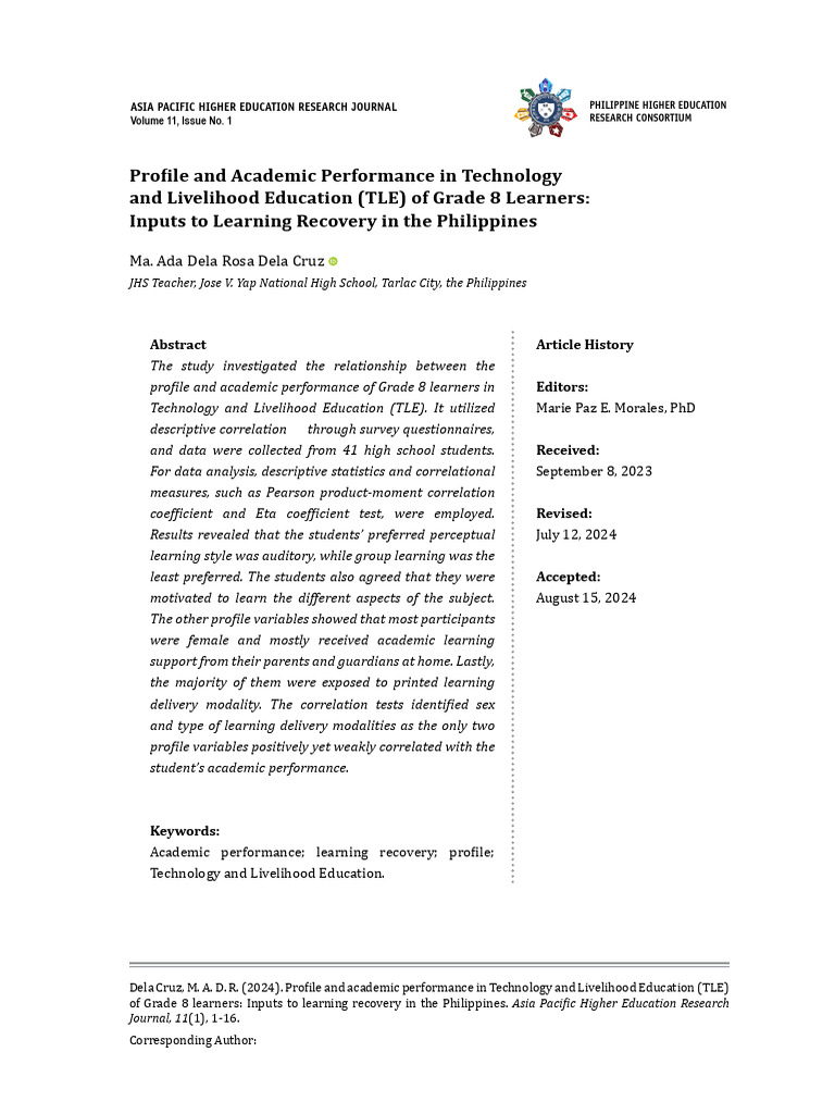 Profile+and+Academic+Performance+in+Technology+and+Livelihood ...