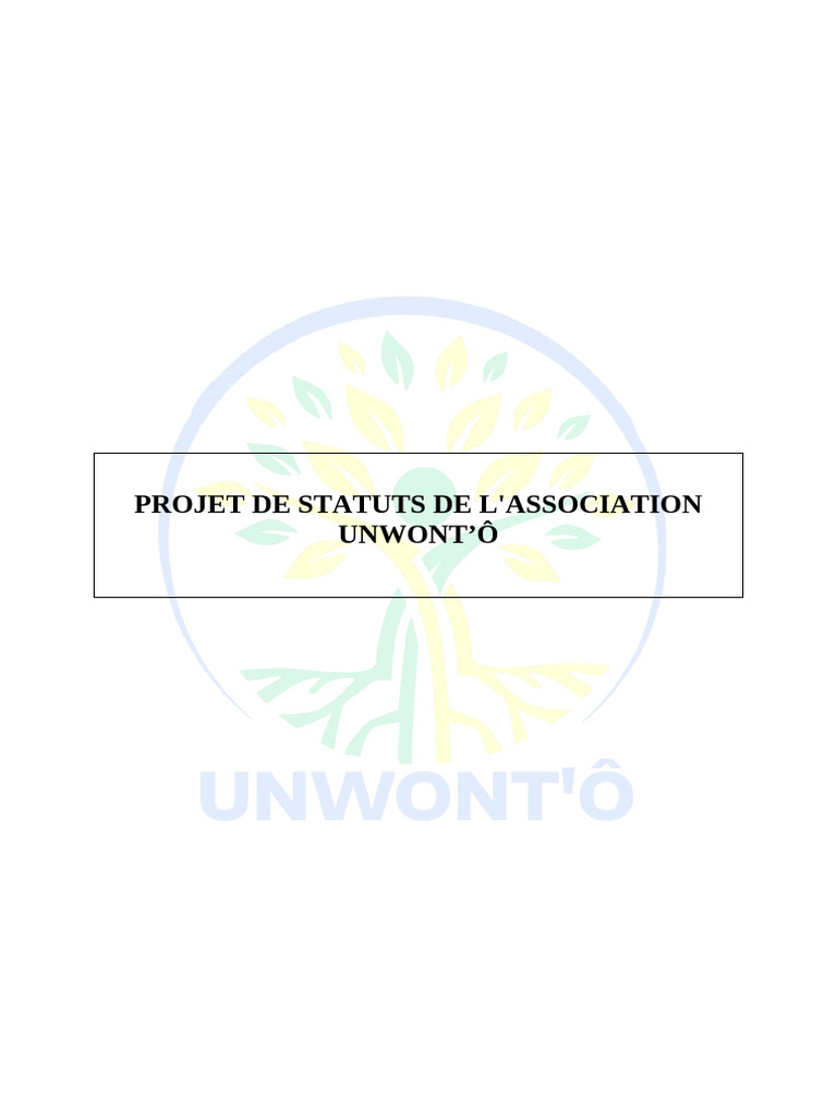Projet de Statuts D'association - 042135 - 023637 | PDF | Président des ...