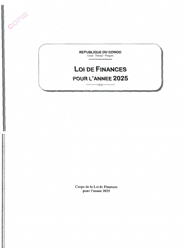 Loi de Finances 2025 | PDF