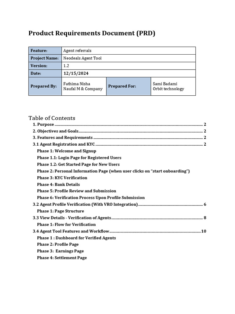 Neodeals Agent Tool PRD | PDF | Password | User (Computing)
