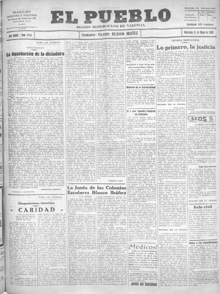 El Pueblo - 21 de Amyo de 1930 | PDF