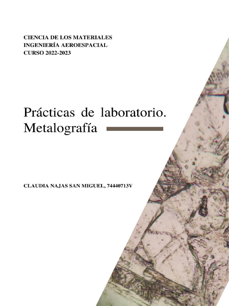 Práctica de Metalografía en Ciencia de Materiales | PDF | Acero ...