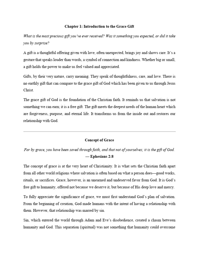 Understanding God's Grace Gift | PDF | Grace In Christianity | Salvation