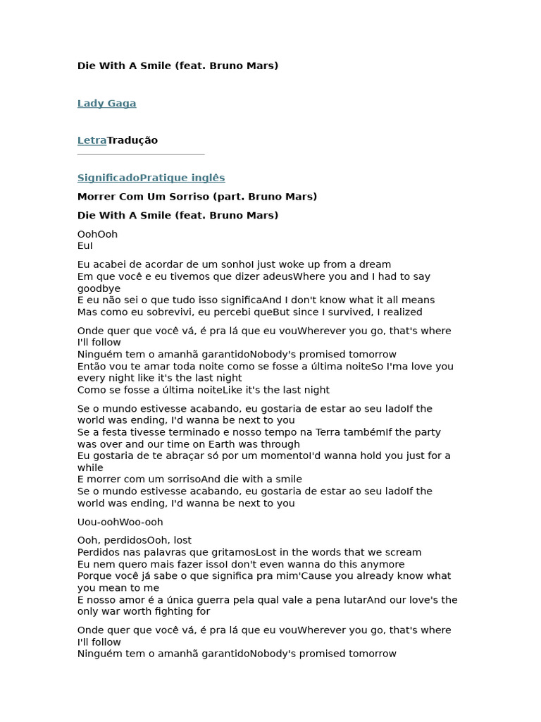 Letra e Tradução de 