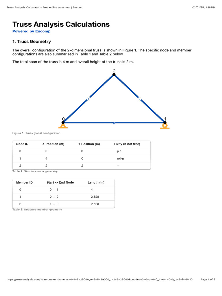 Free Online Truss Analysis Tool | PDF | Matrix (Mathematics) | Truss