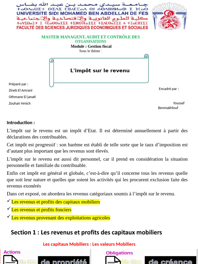 Guide sur l'impôt sur le revenu au Maroc | PDF | Impôt sur le revenu ...