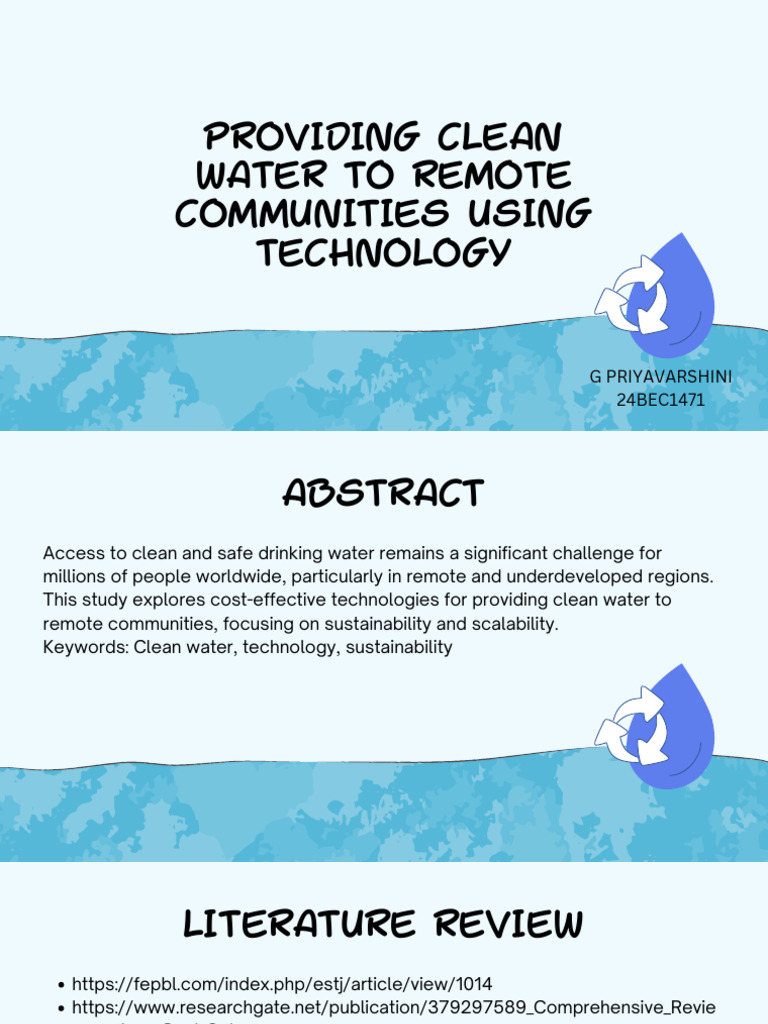 Clean Water Tech for Remote Communities | PDF