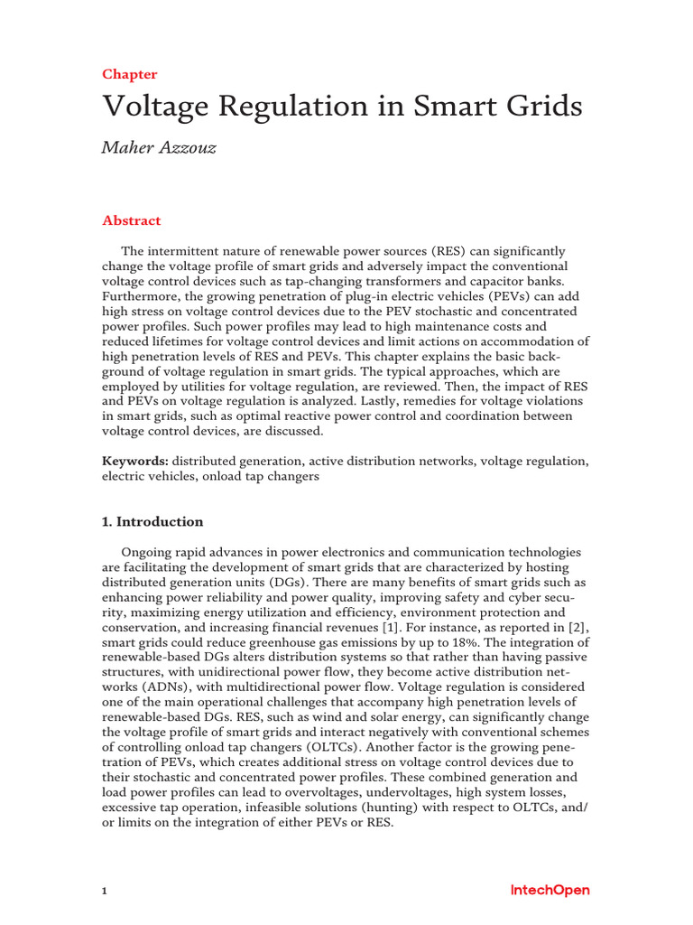 Voltage Regulation in Smart Grids | PDF | Transformer | Electrical Grid