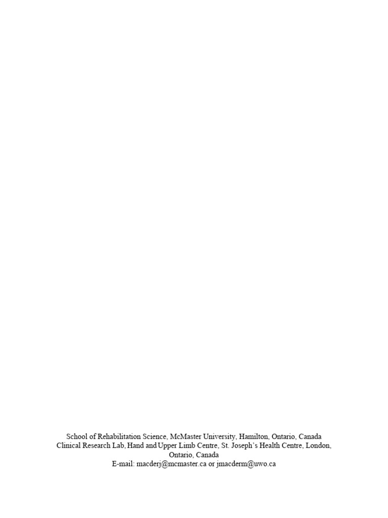 Patient Rated - Elbow - Evaluation User Manual - June 2010 | PDF ...