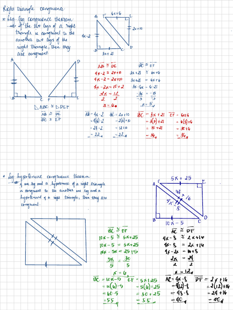 Right Triangle Congruence | PDF