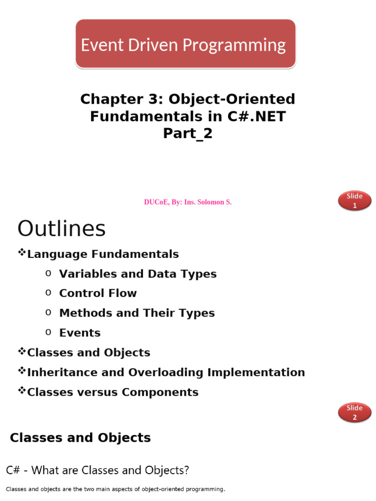 C# Object-Oriented Programming Basics | PDF