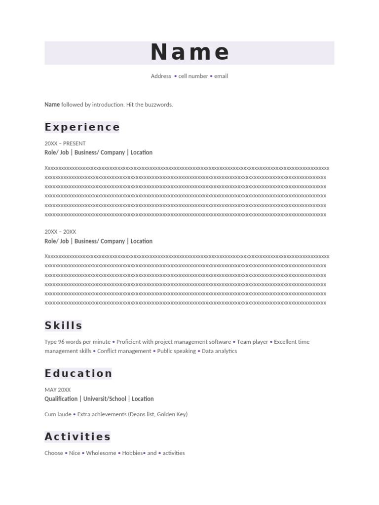 Clean and basic cv | PDF