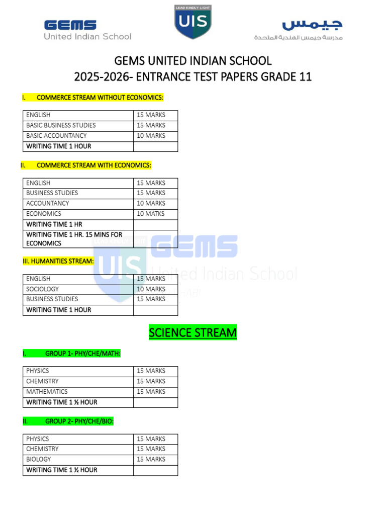 GEMS UIS- GR 11 -Marking Schemefdf | PDF