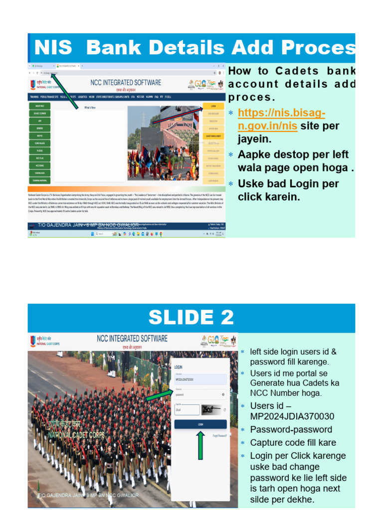 NCC Cadets: Add Bank Details Guide | PDF | Authentication | Crime ...