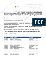 Padrón Guerrero Cumple Región Tierra Caliente, Municipio de Zirándaro