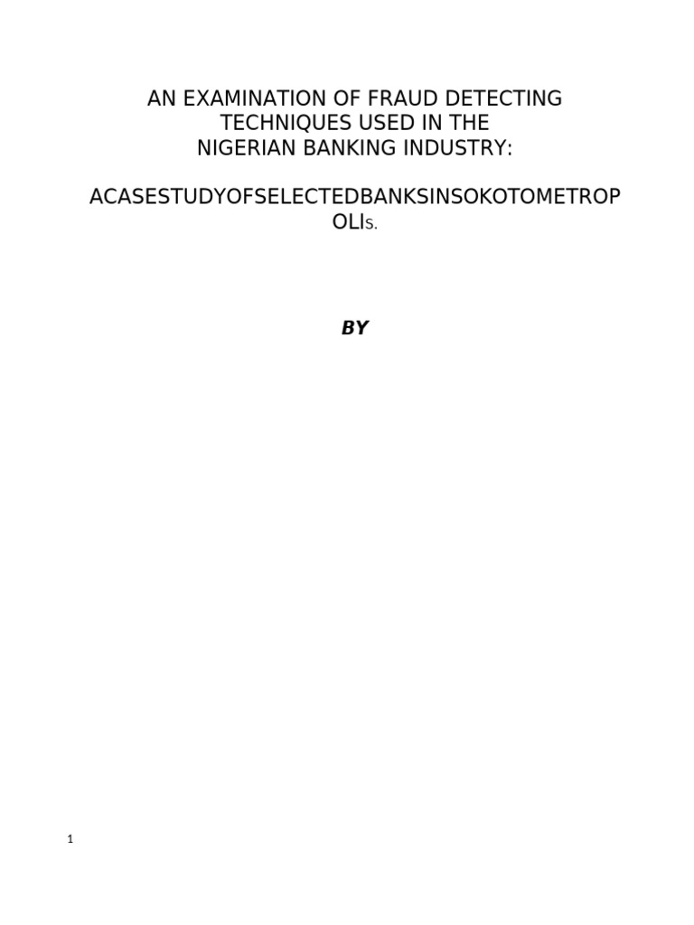 An Examination of Fraud Detecting Techniques Used in The | PDF ...