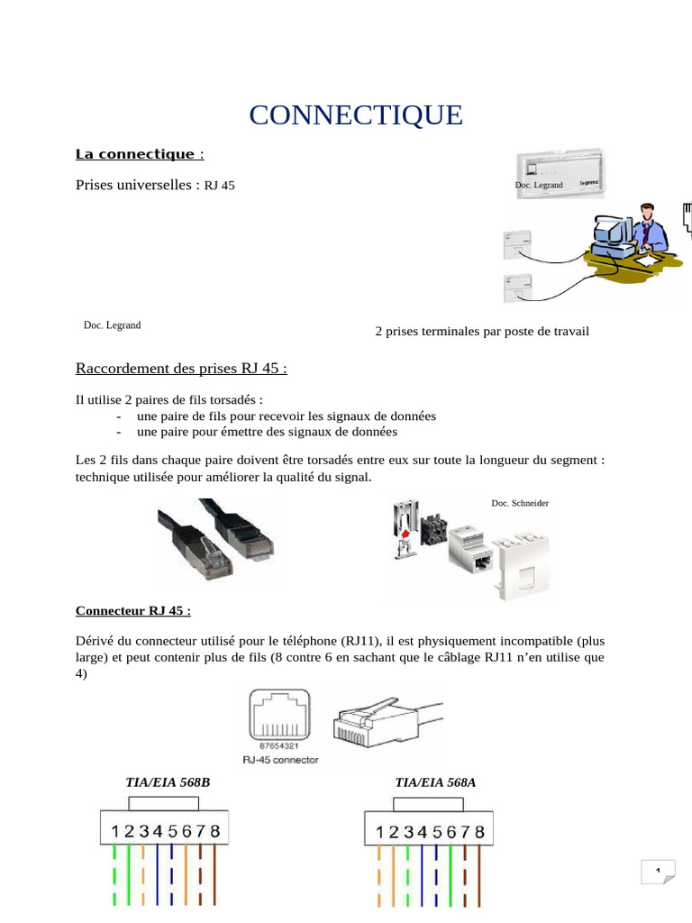Connectique RJ45 : câblage et normes | PDF | Télécommunications ...