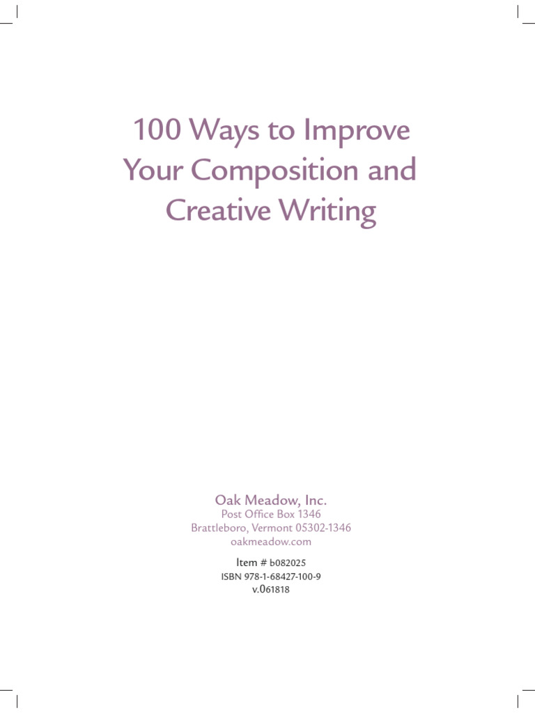 100 Ways to Enhance Writing Skills | PDF | Adverb | Preposition And ...